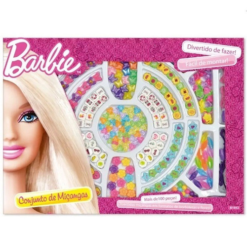Conjunto De Miçangas Barbie Com 100 Pecas Fun F0015-2