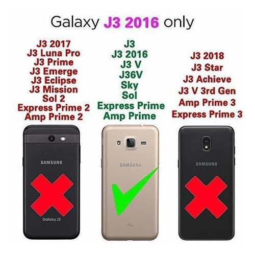 Funda Para Samsung Galaxy J3 2016 / J3v De Color Negro Negro Liso