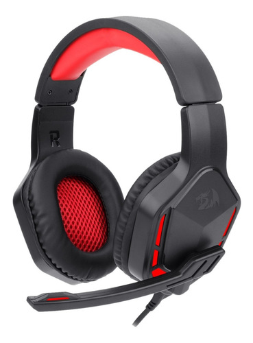 Imagen 3 de 8 de Auriculares Gamer Redragon H220 Themis Negro Con Luz Led Roja