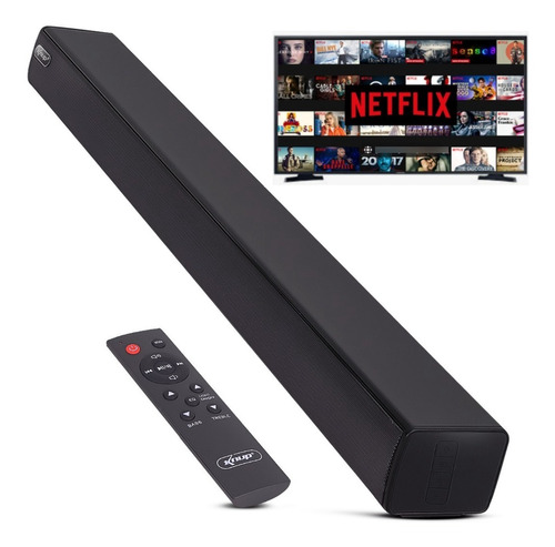 Barra De Som Soundbar Bluetooth Knup 6037bh Preta 110v/220v Cor Preto Frequência 90Hz ~ 15KHz