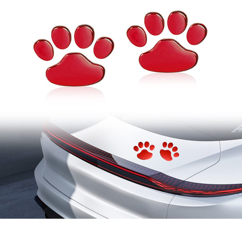 Cueclue 2 Pcs 3d Chrome Dog Paw Footprint  B0btpkrmvc_210424