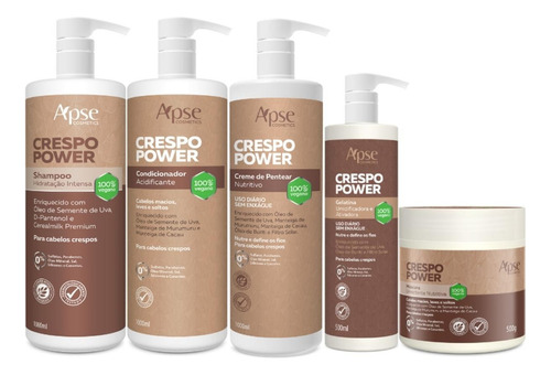 Kit Profissional Tratamento Capilar Crespo Power Apse