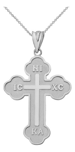 Collar Con Colgante De Cruz Ortodoxa Oriental Ic Xc Nika De 