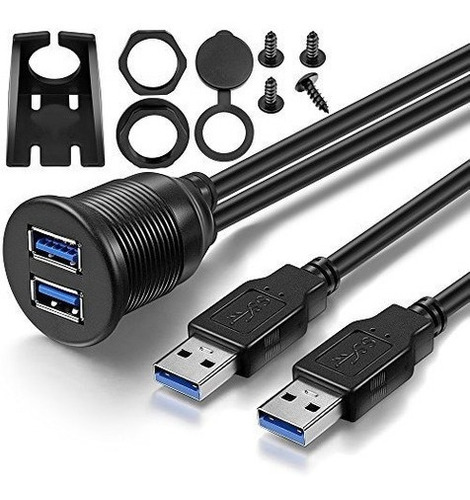 2 Puertos Dual Usb 3.0 Macho A Usb 3.0 Hembra Aux Montaje Em