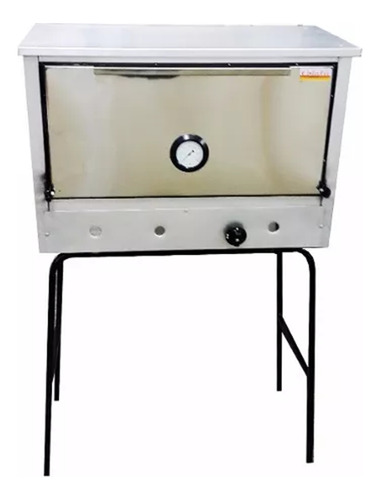 Horno Pizzero A Gas 12 Moldes Fte Acero Inox Y Base De Apoyo