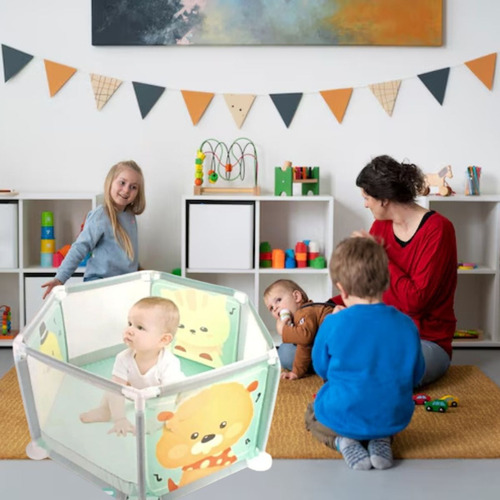 Corral Hexagonal 1m Plegable Portatil Seguro Para Bebe Lau
