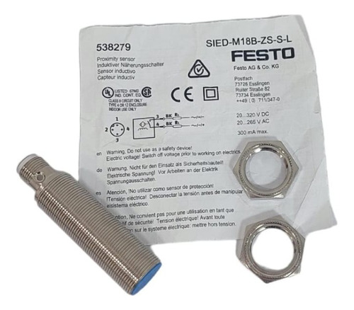 Sensor Inductivo De Proximidad  5,0mm Tamaño M18 / Festo