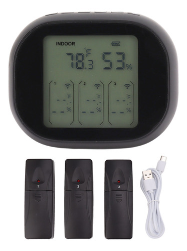 Termómetro Lcd De Doble Sensor, Higrómetro, Memoria Mínima