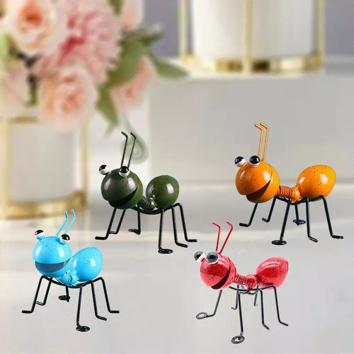 ,, 4 Peças 3d Metal Formiga Parede Arte Decoração Quintal