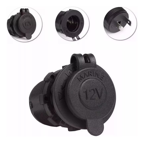 Ch Tomada 12v 24v Plug Acendedor Fêmea Cigarro Moto Carro +