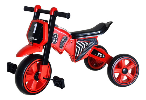 Triciclo Cochecito Infantil Nappsbabies Color Rojo