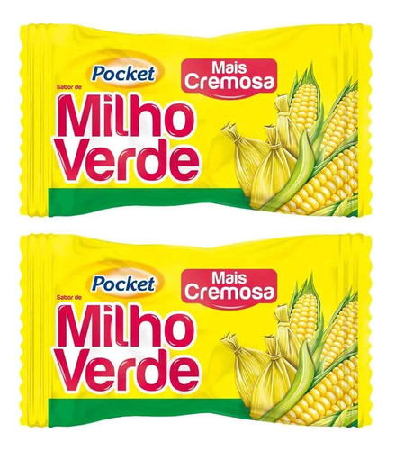 Bala Milho Verde Cremosa Pocket - 2 Pacotes Com 500gr