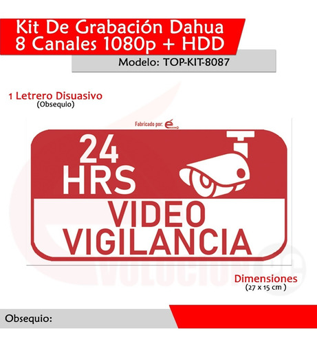 Imagen 7 de 7 de Kit Dahua Xvr4108cnx1kit Pentahíbrido 8ch 1080p + Hdd 3tb