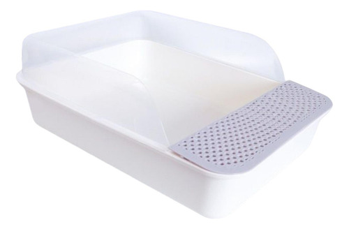Caja De Arena Con Bandeja De Arena Para Gatos Gris Grande