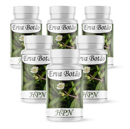 Erva Botão Extrato Natural Em Cápsulas/ 500mg Kit 5 Potes Sabor Neutro