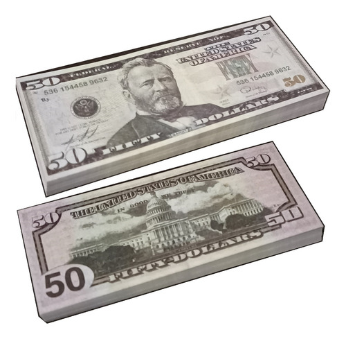 Billetes De Utilería Dinero Didáctico De 50 Dólares (tipo A)