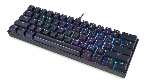 Teclado gamer Motospeed CK61 QWERTY Outemu Blue inglés US color negro con luz RGB