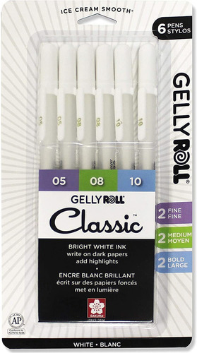 Boligrafo Lapicera De Tinta De Gel Blanca X6 Unidades