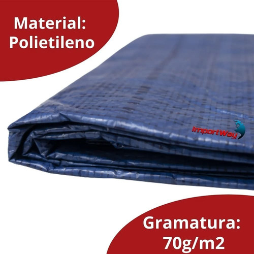 Imagem 3 de 10 de Lona Plastica Encerado 5x3 Azul Multiuso Impermeavel