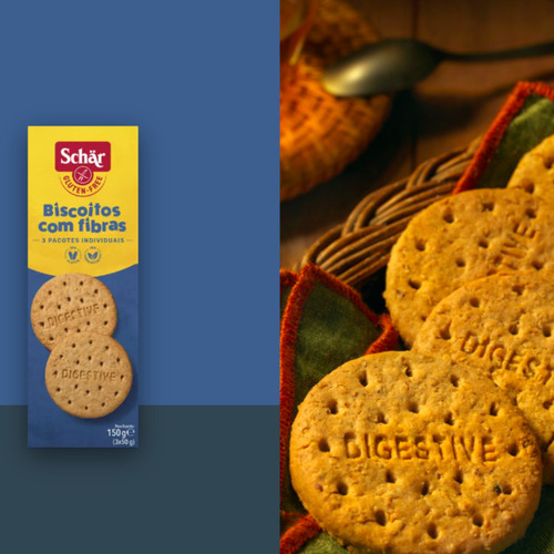 Kit 10 Biscoitos Com Fibras Digestive Sem Glúten 150g Schar
