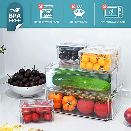 Juego De 7 Organizadores De Refrigerador Apilables Tapa...