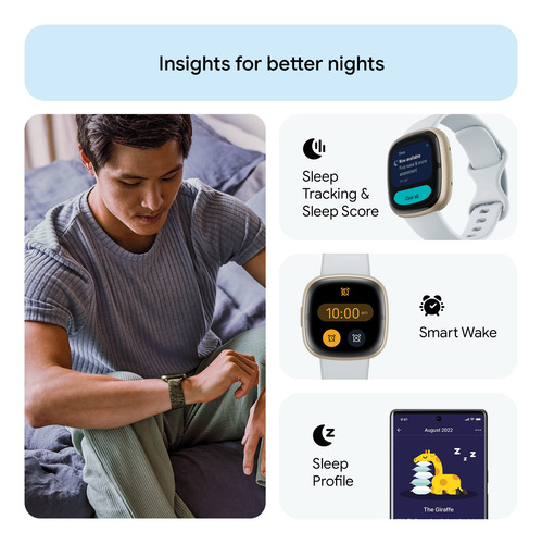 Reloj Inteligente Fitbit Sense 2 Advanced Health Blue Mist/p