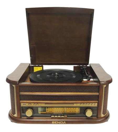 Imagem 3 de 9 de Rádio Retrô Benoá Tr-w107 Am Fm Cd Usb Toca Disco