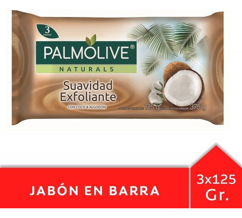 Palmolive Jabón En Barra Naturals Coco Y Algodón Pack 3 Uni