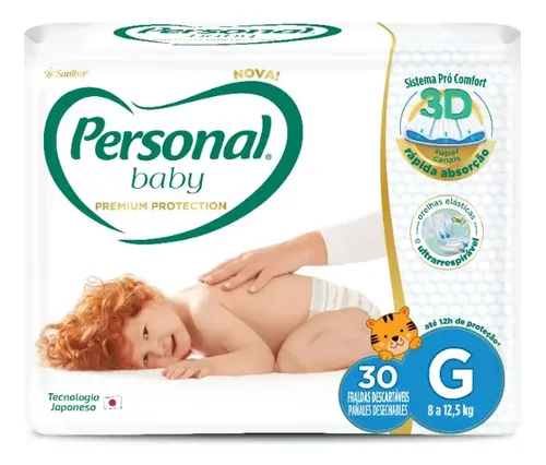 Fralda Baby Premium Protection G 30 Uni 8 A 12,5kg Personal Grande (g) Sem Gênero - R$ 36,49