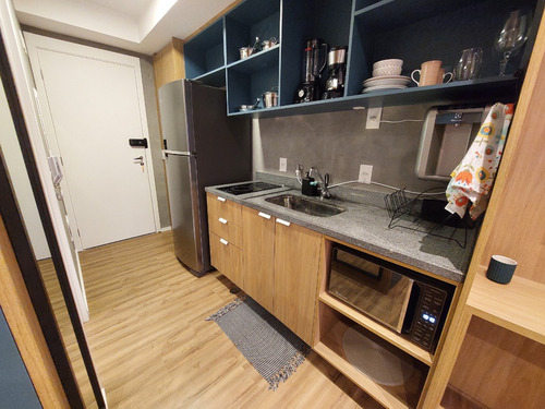 Studio De 25m2 Moderno E Mobiliado Em Santo Amaro (são Paulo), A 400m Do Metro - Pronto Para Usar Ou Alugar