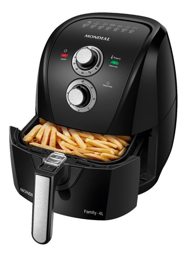 Fritadeira Air Fryer Afn-40-bfs 4 Litros 1500w 20a Mondial Preto Com Prata