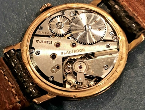 Reloj Gladiador Cuerda Plaque Oro Manual Hombre Funcionando