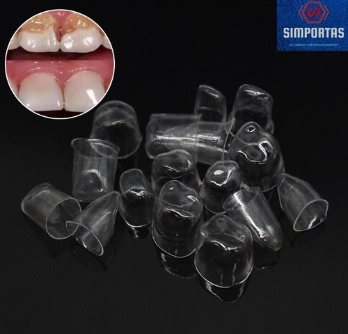 Set Coronas Reconstrucción Dental Celuloide 64u Tranparentes