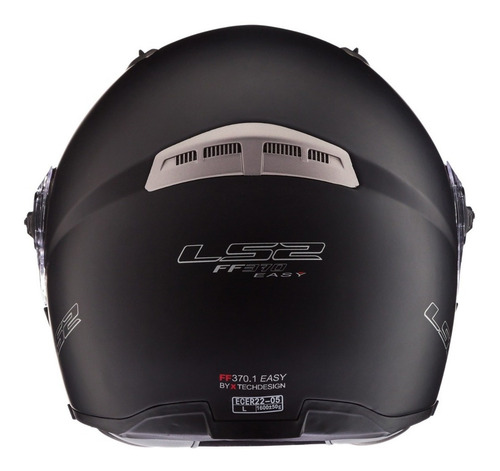Imagen 4 de 6 de Casco Moto Ls2 Rebatible Doble Visor 370 Easy Negro Mate