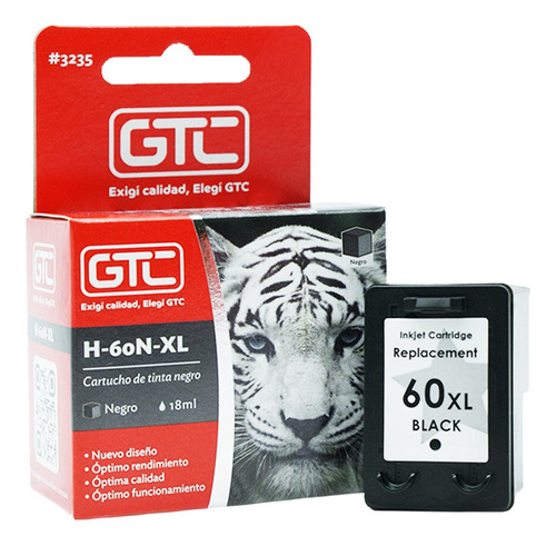 Cartucho De Tinta Alternativa Gtc Para Hp 60 Xl