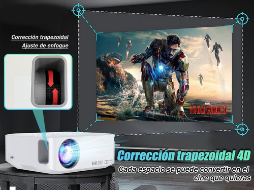Proyector Led Android Wifi 8k Fullhd 1080p 8000lumens