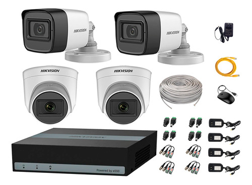 Kit 4 Cámaras De Seguridad Con Audio 2mp  E-dvr Essd 480gb