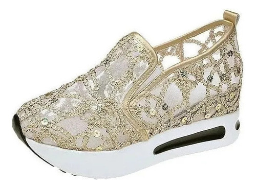 Zapatos De Malla Blancos Para Mujer Con Encaje Casual Verano