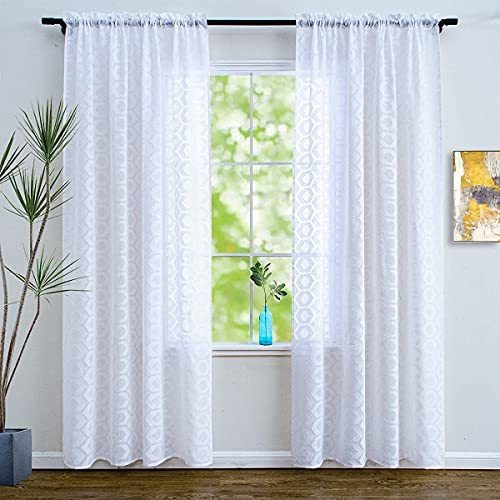 Linentalks - Cortinas Semitransparentes De Color Blanco Con 