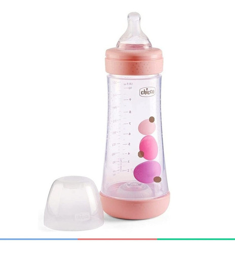 Mamadeira Perfect5 300ml Fluxo Rápido Anticólica Chicco Cor Rosa