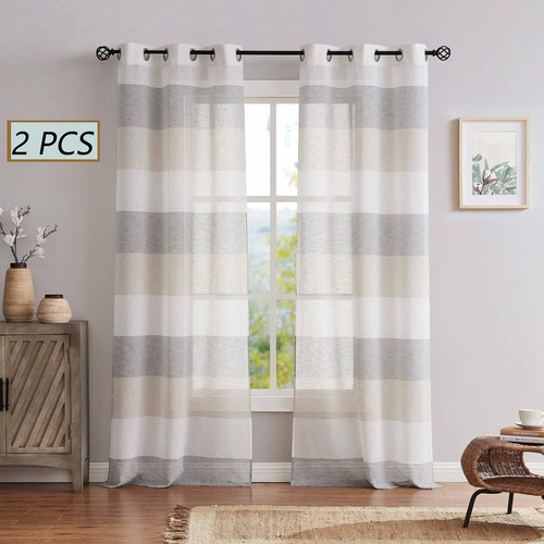 Cortinas Central Park Parker -  Con Ojales, Transpare Fr2dc