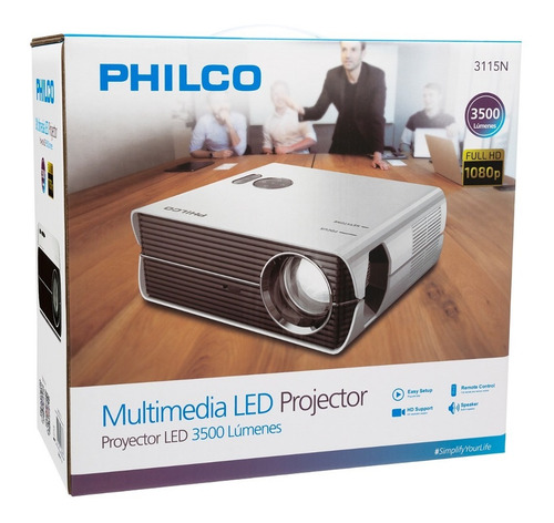 Imagen 2 de 2 de Proyector Led 3500 Lumenes Philco 1080p