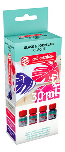 Pintura Porcelana Y Vidrio Opaca Tonos Florales Art Creation Color Multicolor