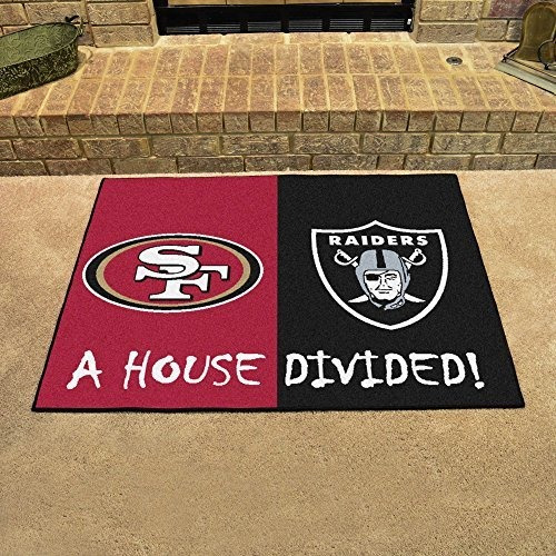 Fanmats Nfl House Dividida 49ersraiders Alfombra 34 X 45smal