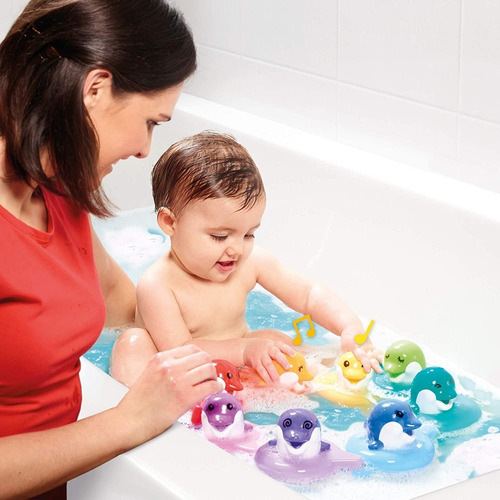 Imagen 7 de 10 de Juego Para Baño Delfines Do Re Mi Con Sonido Tomy 92116 Edu