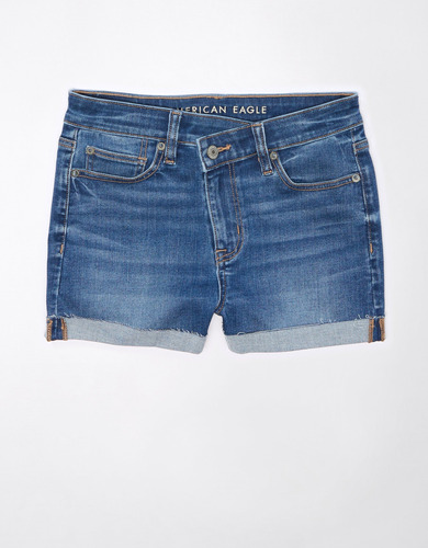 Short Tiro Alto De Mezclilla American Eagle Deep Indigo