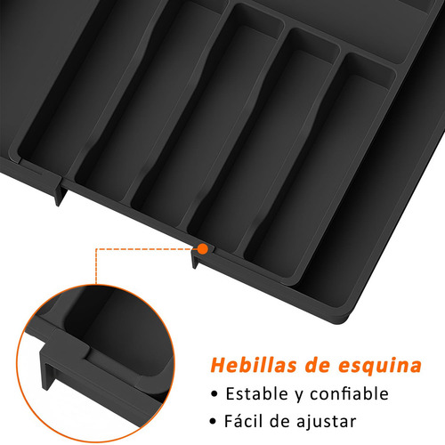 Bb 8 Divisores Organizador De Cubiertos, Expandible Bandeja