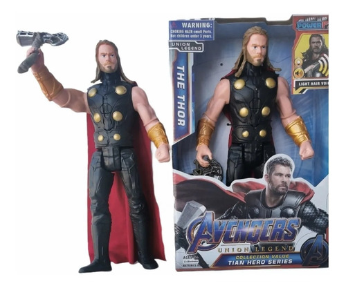 Muñecos Marvel  Avenger  Thor  30cm Articulado Luz/sonido