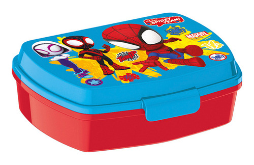 Vianda Plástica Infantil Spiderman 18 Cm Color Rojo Kanata