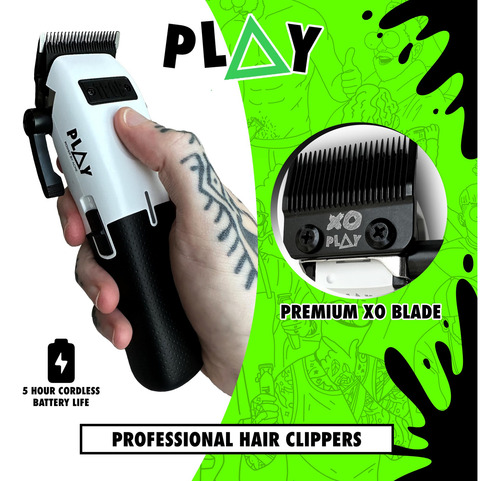 Máquina De Cortar Cabelo Tpob Play Barber 7500 Rpm Com Alças